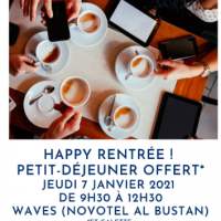 Happy rentrée (petit-déjeuner offert) ! - Jeudi 7 janvier 2021 de 09h30 à 12h30